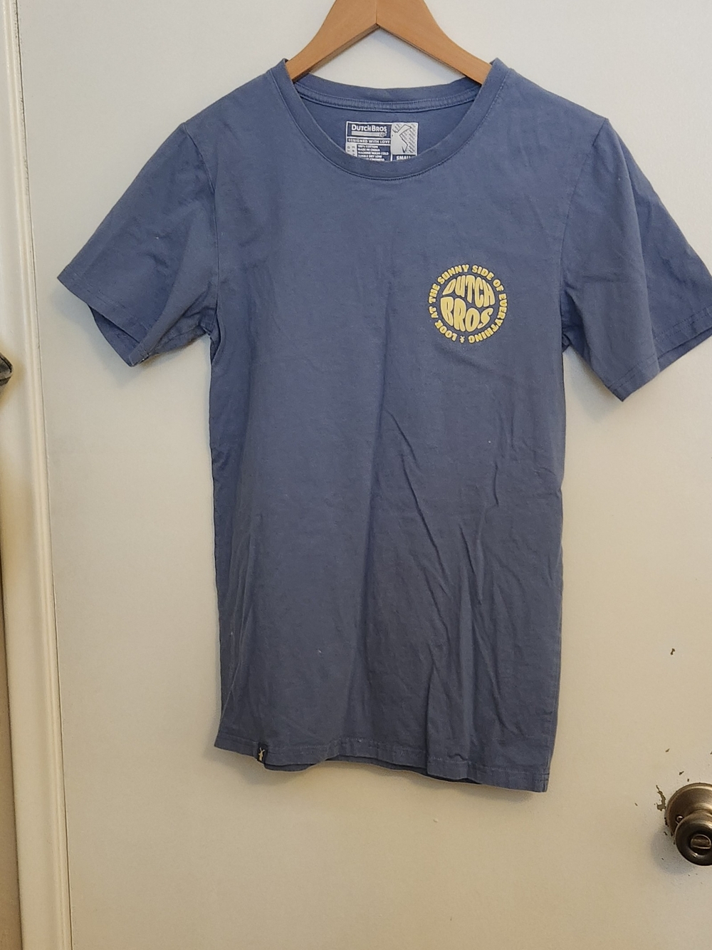 Dutch Bros Blue Short-Sleeve Tee with Yellow Logo